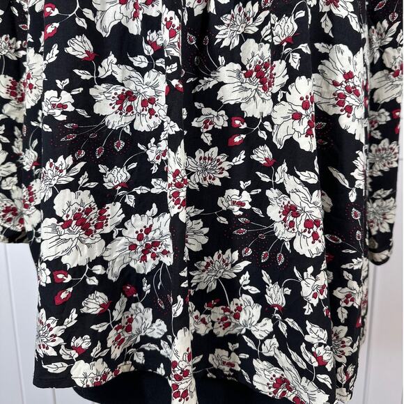 Fun 2 Fun Stitch Fix Floral Pintuck Pullover Blouse Top Black 2XL Office Casual - Picture 4 of 14